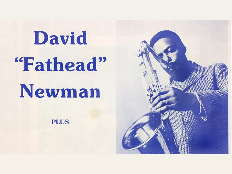 David “Fathead” Newman playing the saxophone.
