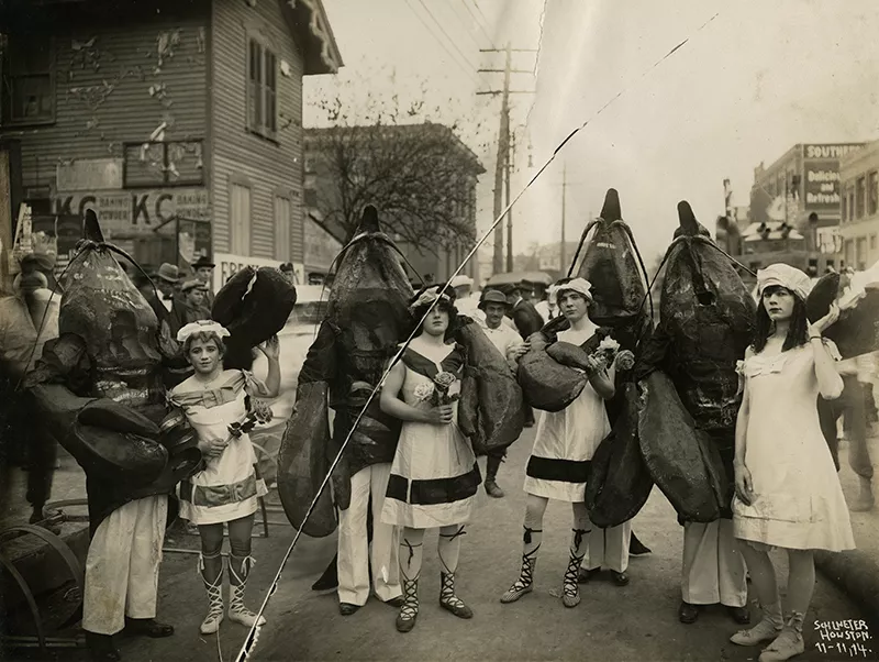 Persons dressed in crayfish costumes for No Tsu Oh