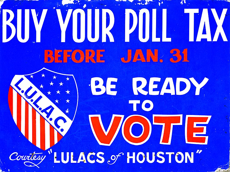  blue "pay your vote" poster