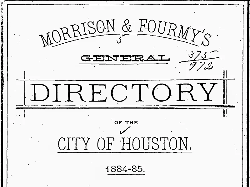 City of Houston Directory 1884-85